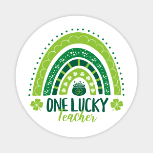 One Lucky Teacher St Patricks Day Rainbow Magnet